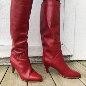 Red Italian Leather Boots